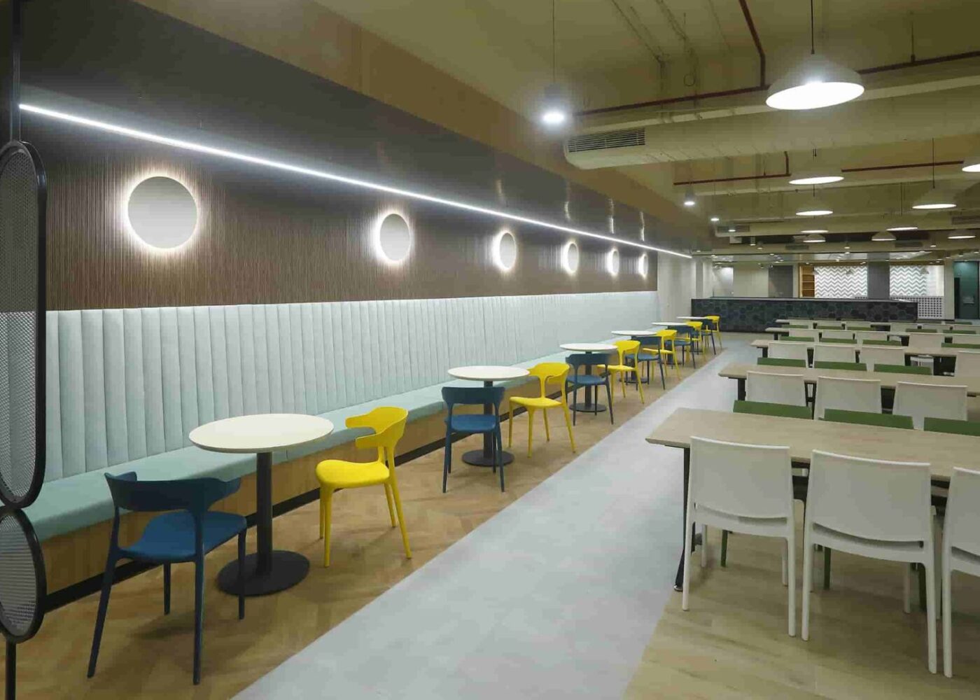 Aspire Systems Cafeteria commercial interior project by Touchstone in Tamil Nadu